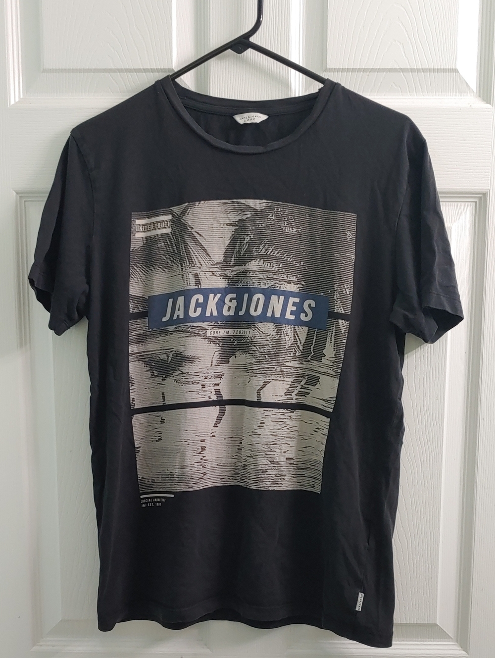 Jack & Jones Core T Shirt Men's M Black Graphic Tee